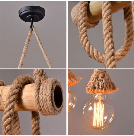 Candelabru Retro Rope 6, 6 surse de iluminare